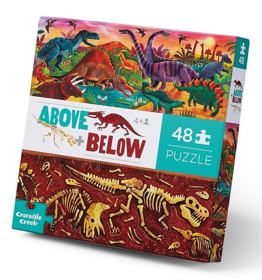 Dinosaur world above & below 48pc puzzle