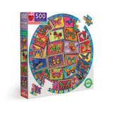 vintage butterflies 500pc round puzzle