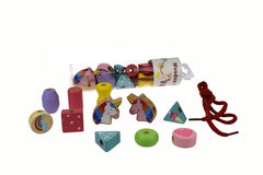 wooden lacing bead set