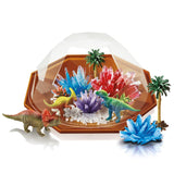 Crystal growing- dinosaur crystal terrarium