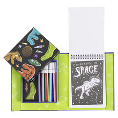 colouring set- dinos in space