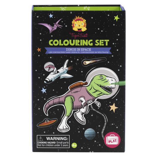 colouring set- dinos in space