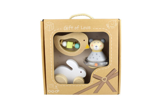 calm & breezy baby gift set bunny bird bear 3pc