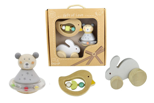 calm & breezy baby gift set bunny bird bear 3pc