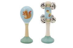 calm & breezy wooden maraca & bell stick set