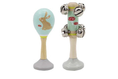 calm & breezy wooden maraca & bell stick set