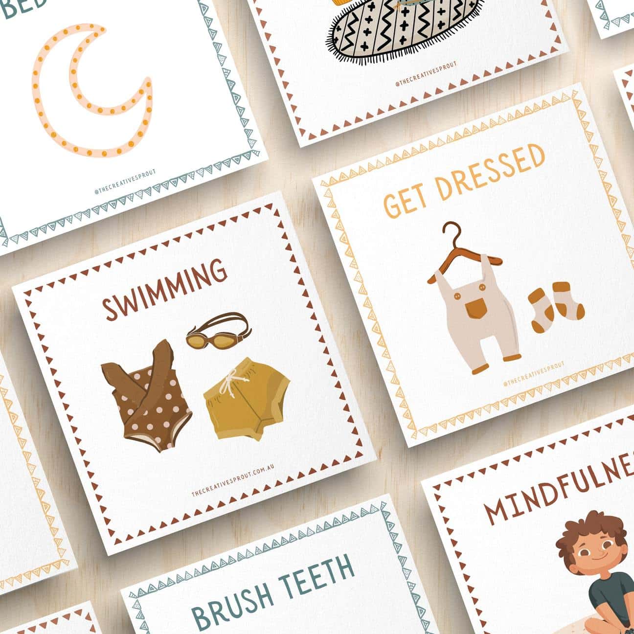 72 Daily Routine Cards for Kids with Display Stand – Kids Unite