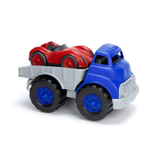 green toys - flatbed truck & race car
