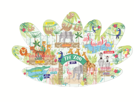 zoo leaf shaped jigsaw 80pc