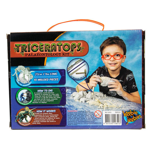 triceratops palaeontology kit