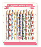 10 mini coloured pencils