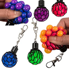 squeezy mesh ball keyring