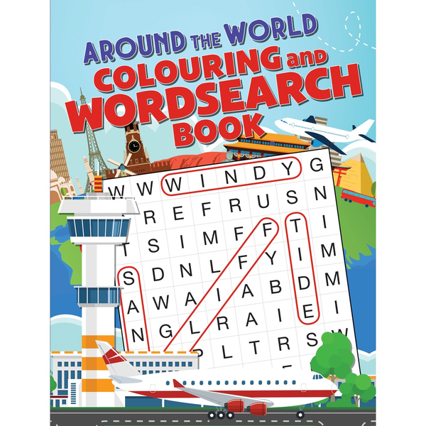 colouring and word search book