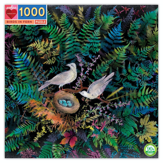 birds in fern 1000pc puzzle