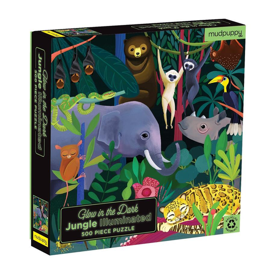 jungle illuminated puzzle 500pc