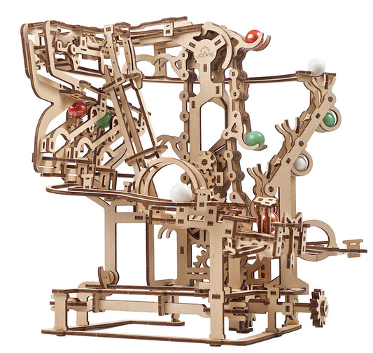 ugears model marble run chain hoist